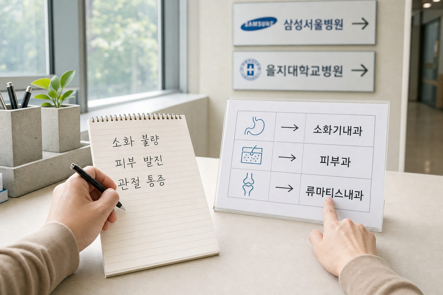 증상에 따라 병원진료과를 선택하는 기준과 방법