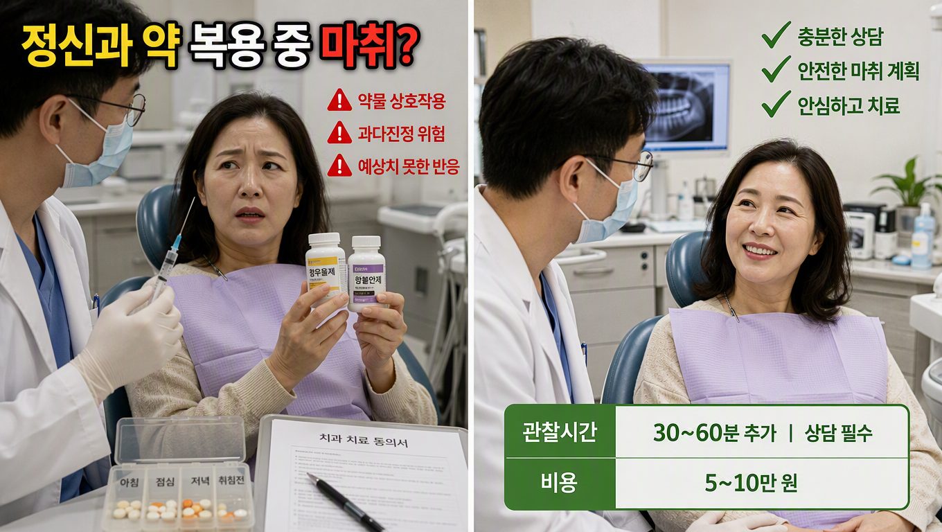 정신 약을 복용 중인데 치과에서 마취해도 되나요