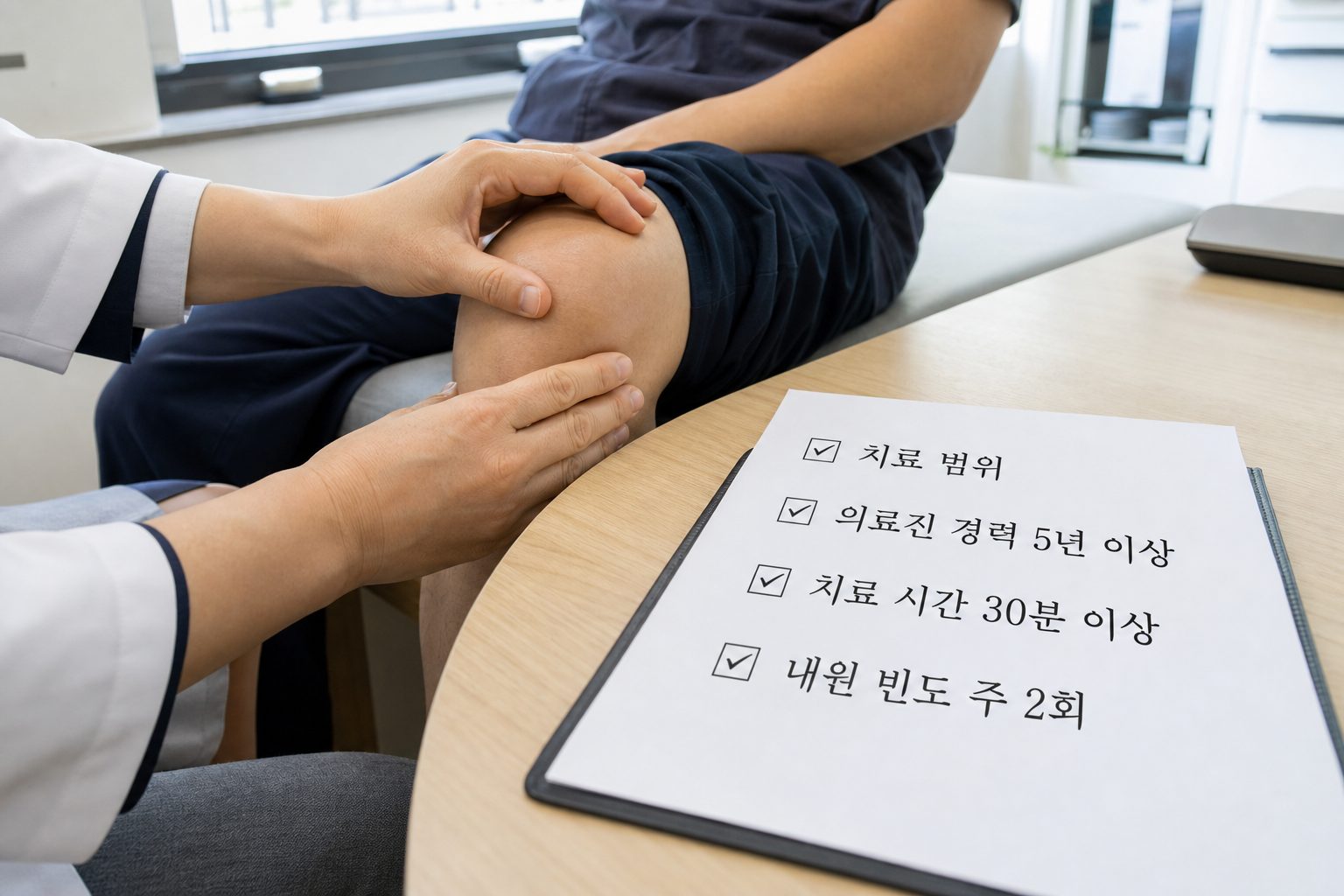무릎퇴행성관절염 한방병원 도수치료 선택할 때 확인할 점
