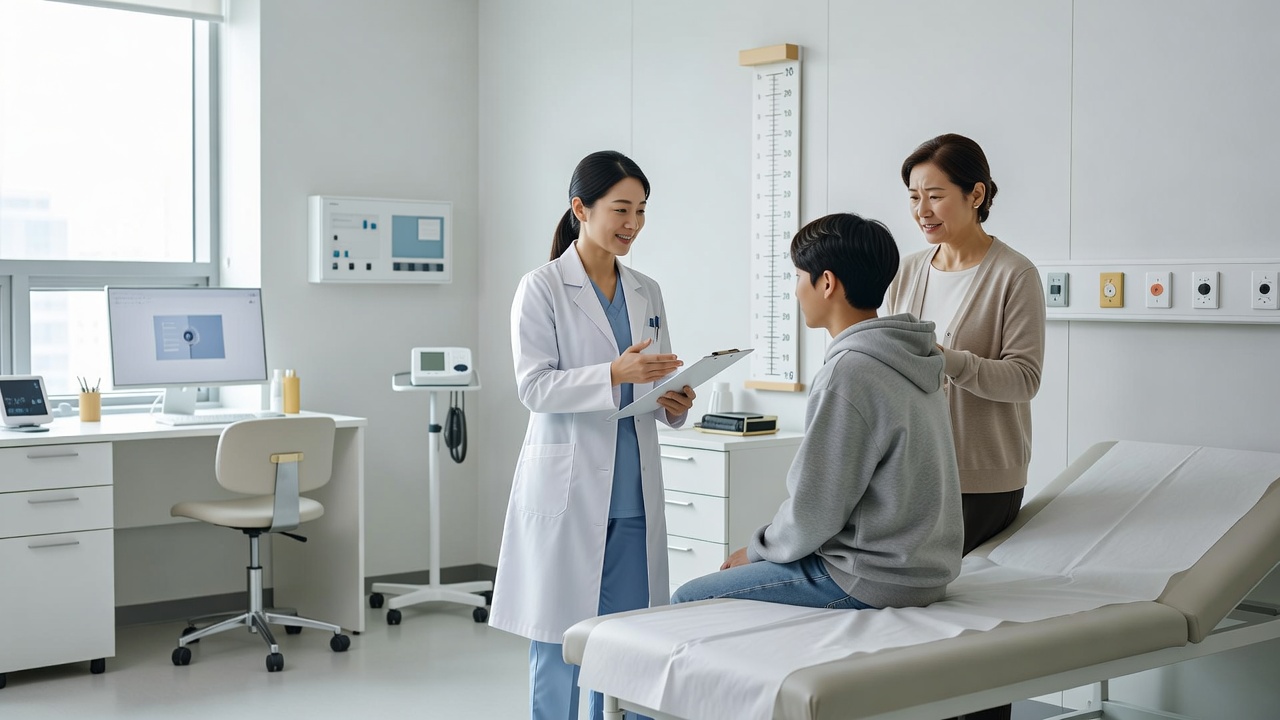 소아청소년 진료 받을 때 병원 연령 기준을 보여주는 장면