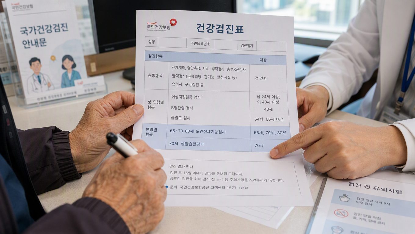 70세 이상 노인 건강검진 항목이 줄어드는 기준과 이유