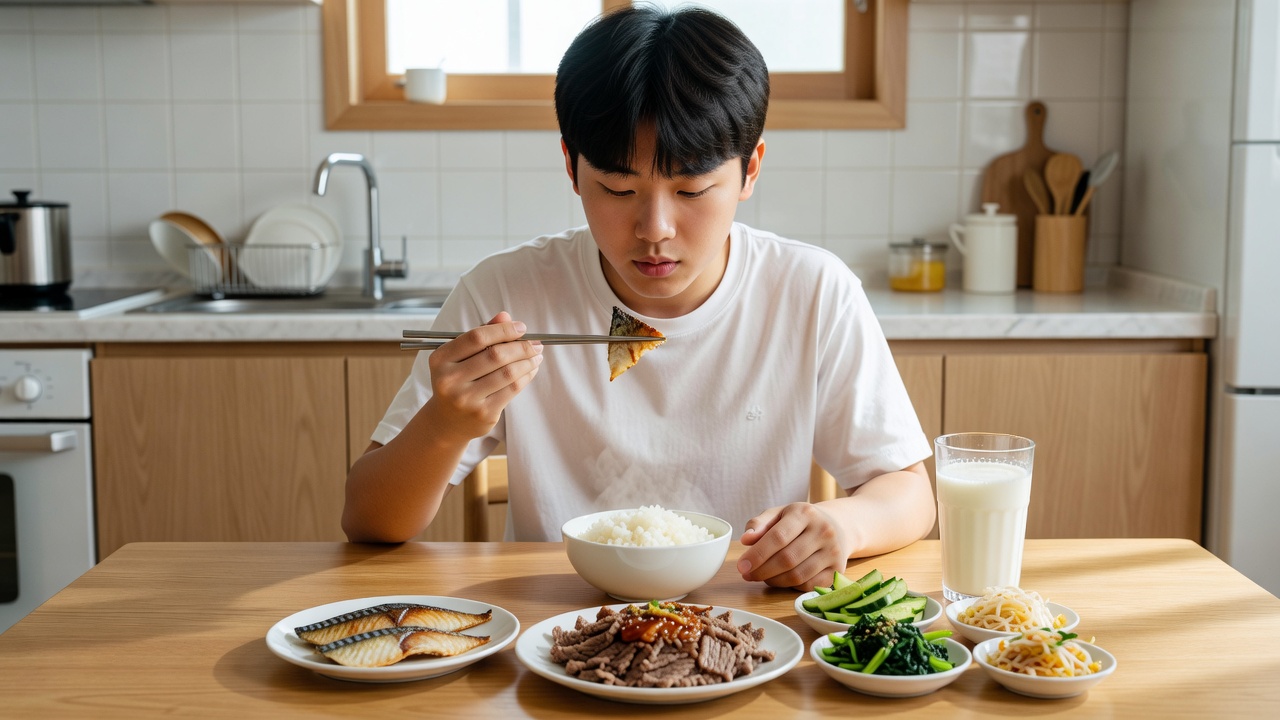 성장기 청소년 비타민 추천 시 영양소 확인 장면